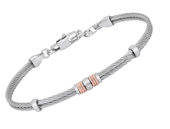 Bracciale H2on Uomo Bracciali in Acciaio e oro Diamante HO052-40 - HO052-40